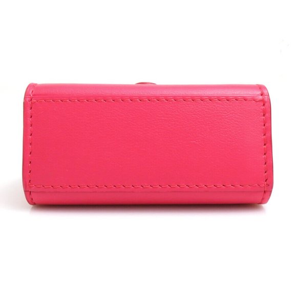 Auth DELVAUX Brillant Bag Motif Charm Key Ring Pink/Gold Leather/Metal - r9845f - Picture 3 of 16